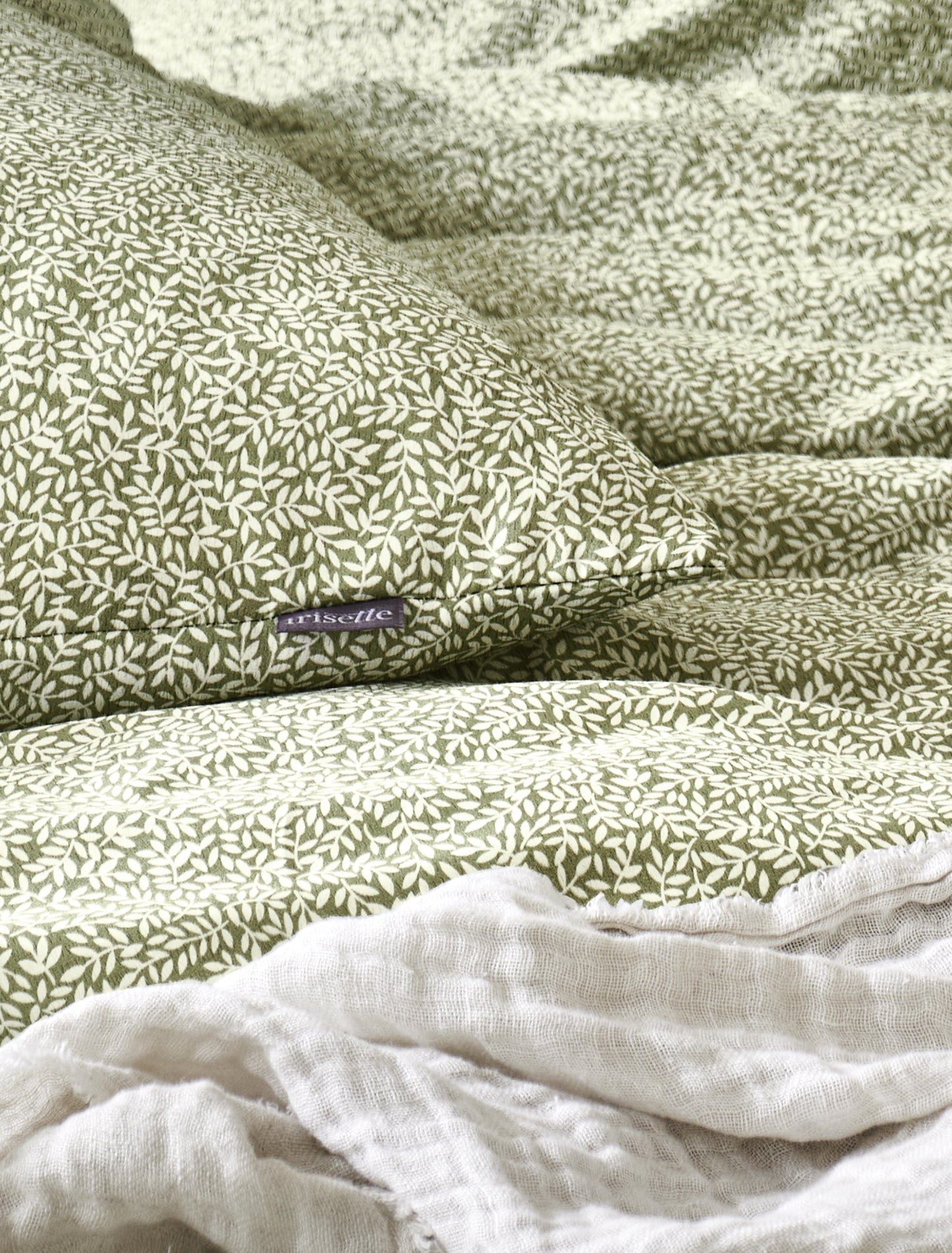 Soft Seersucker Bed Linen Irisette Easy Grey Stripe