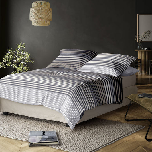 TENCEL™ Lyocell Bettwäsche | Irisette | Lotus Grau, Streifen