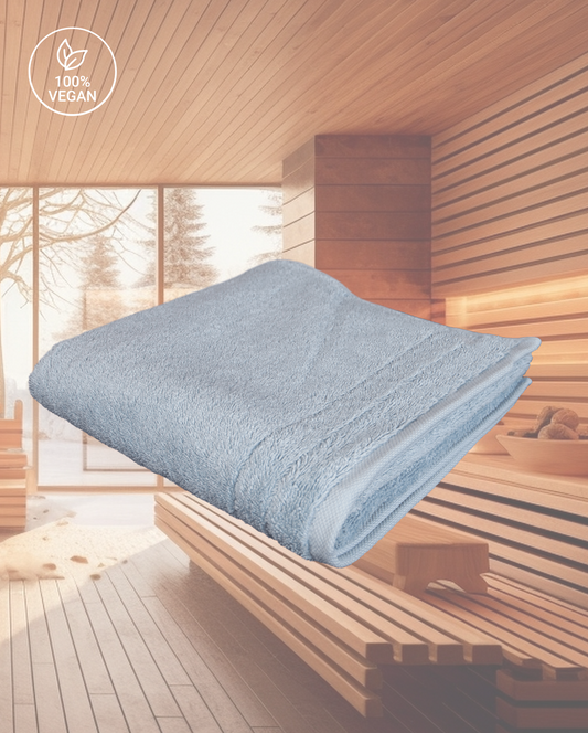 Saunatuch | Vegan Home | Eisblau | 100x200cm | Bio-Baumwolle