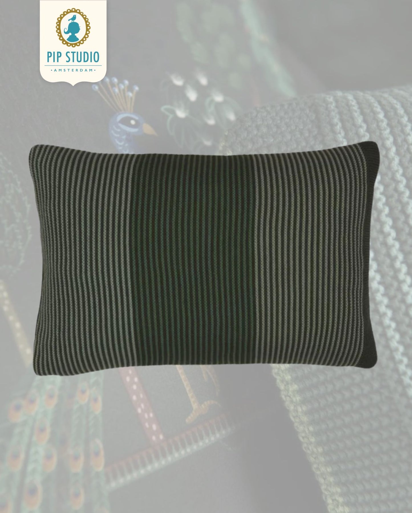 Dekokissen | PIP STUDIO | Blockstripe | Green | 40 x 60 cm