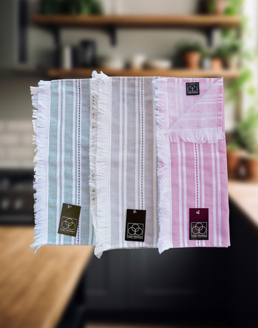 Küchenfrottiertuch | CARL COTTON | Mini-Hamam Pink, Grau oder Grün| 40x60cm