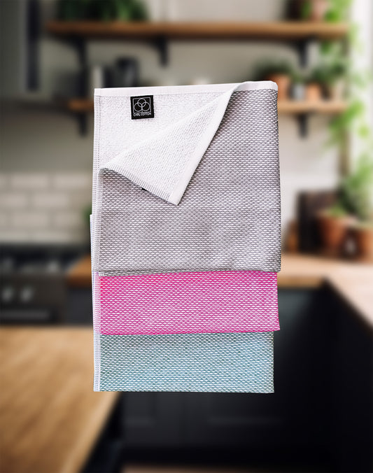 Küchenfrottiertuch | CARL COTTON | Waves Pink, Grau oder Grün | 40x50cm