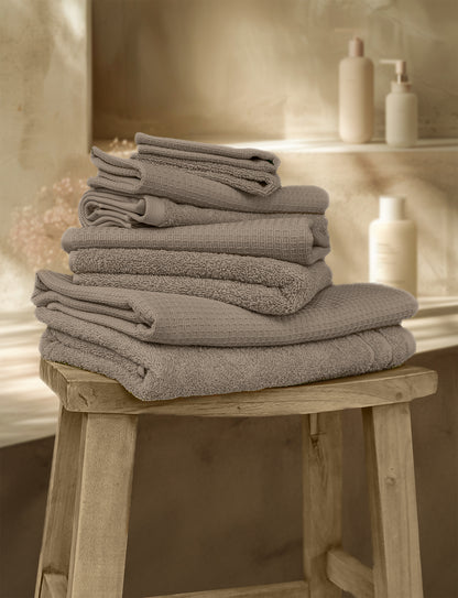 Handtuch | CARL COTTON | Waffelpiqué | Taupe