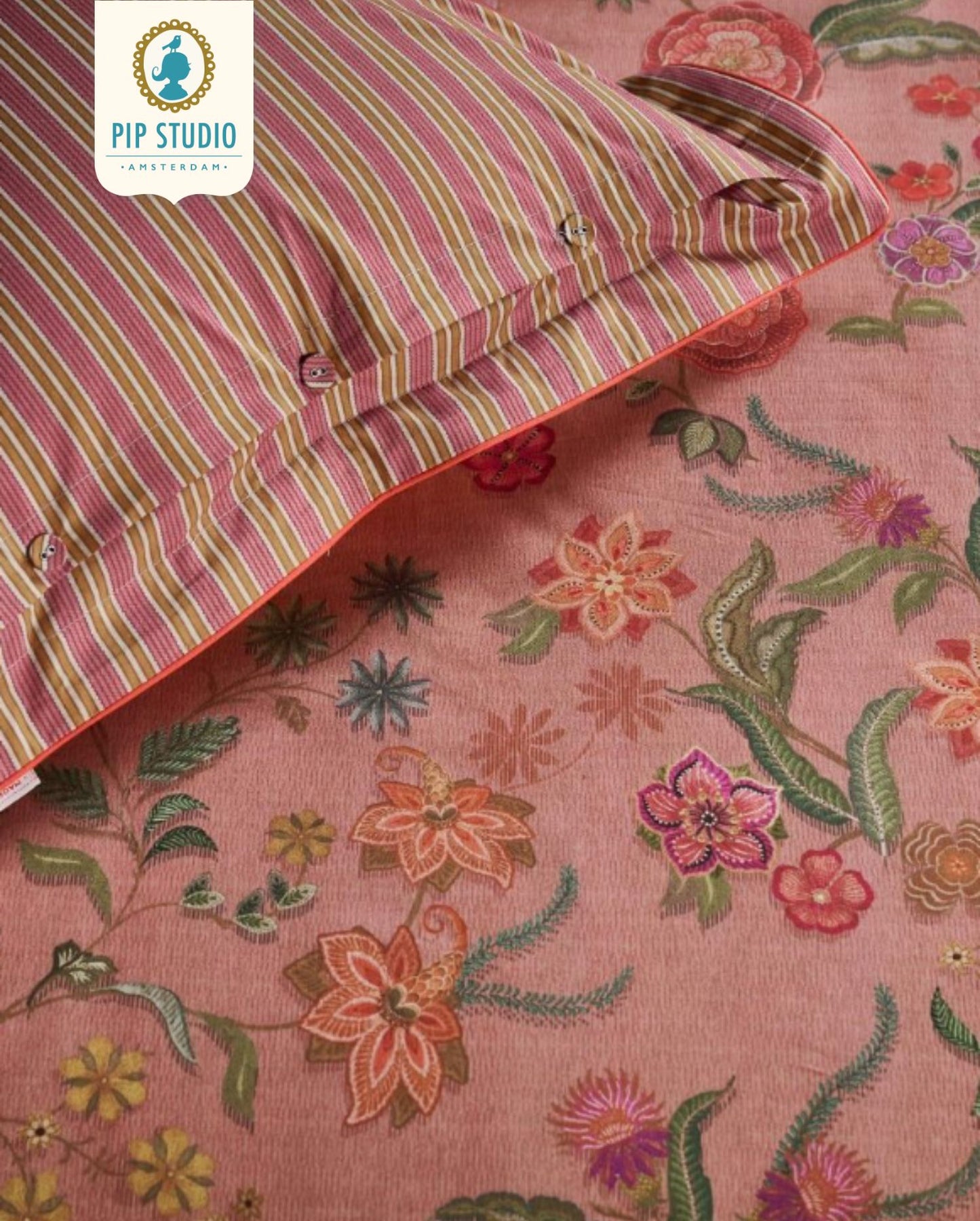 Percale bed linen PIP STUDIO Okinawa Green