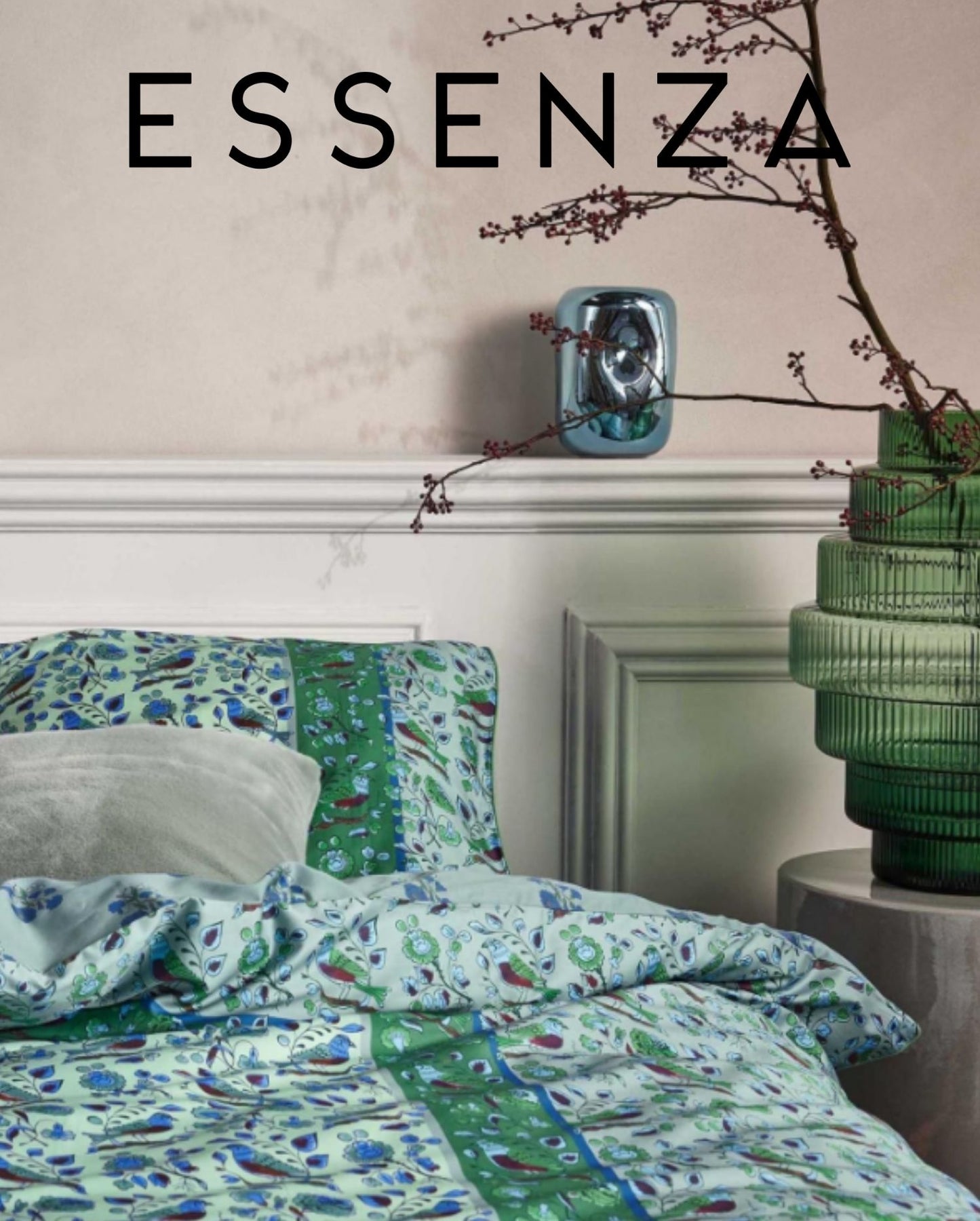 Bio-Baumwollsatin Bettwäsche | ESSENZA | Valeria | Subtle Green