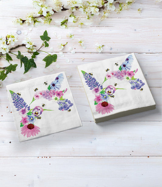 Papierservietten | ppd | Hummingbird Fleurettes 10 | 33x33cm | 20 Stk.