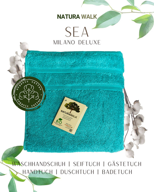 NATURAWALK Handtuch Bio-Baumwolle Milano Deluxe Sea