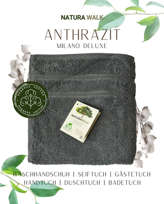 NATURAWALK Handtuch Bio-Baumwolle Milano Deluxe Anthrazit