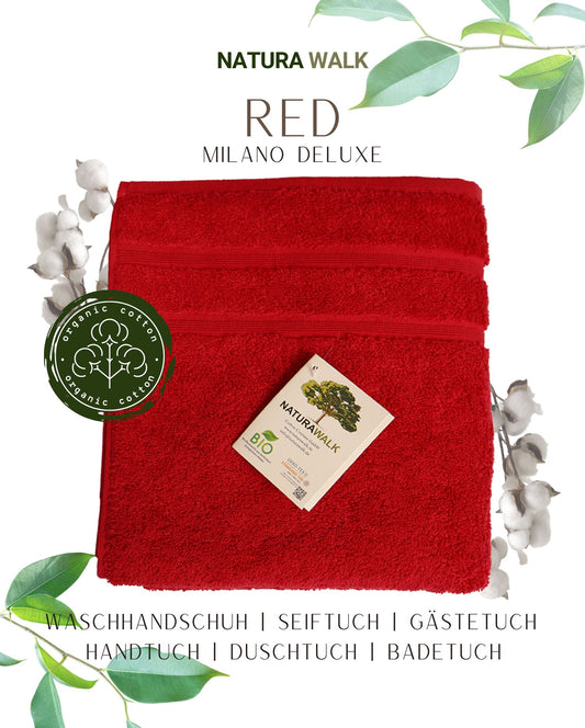 NATURAWALK Handtuch Bio-Baumwolle Milano Deluxe Red