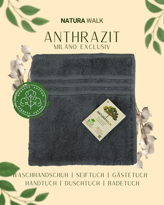 NATURAWALK Handtuch Bio-Baumwolle Milano Exclusiv Anthrazit
