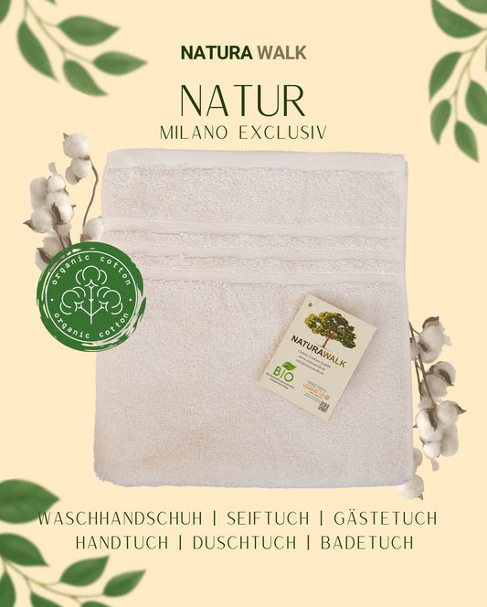 Handtuch | NATURAWALK | Milano Exclusiv | Natur | Bio-Baumwolle