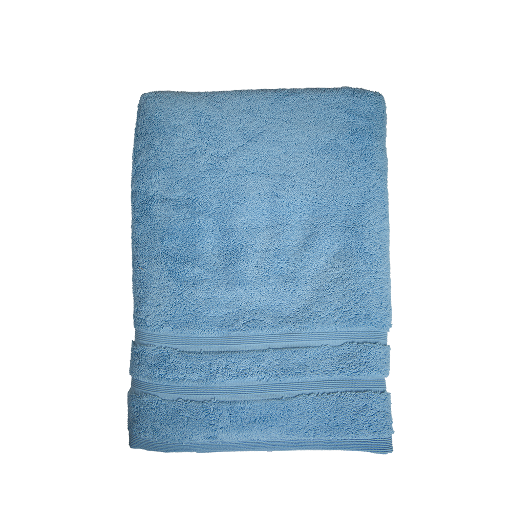 Bio Baumwoll Dusch- und Badetuch, in den Größen 70 mal 140 cm und 100 mal 140 cm in der Farbe Sky (Hellblau)