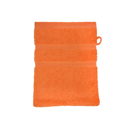 Bio Baumwoll Waschhandschuh, Größe 16 mal 21 cm in der Farbe Orange