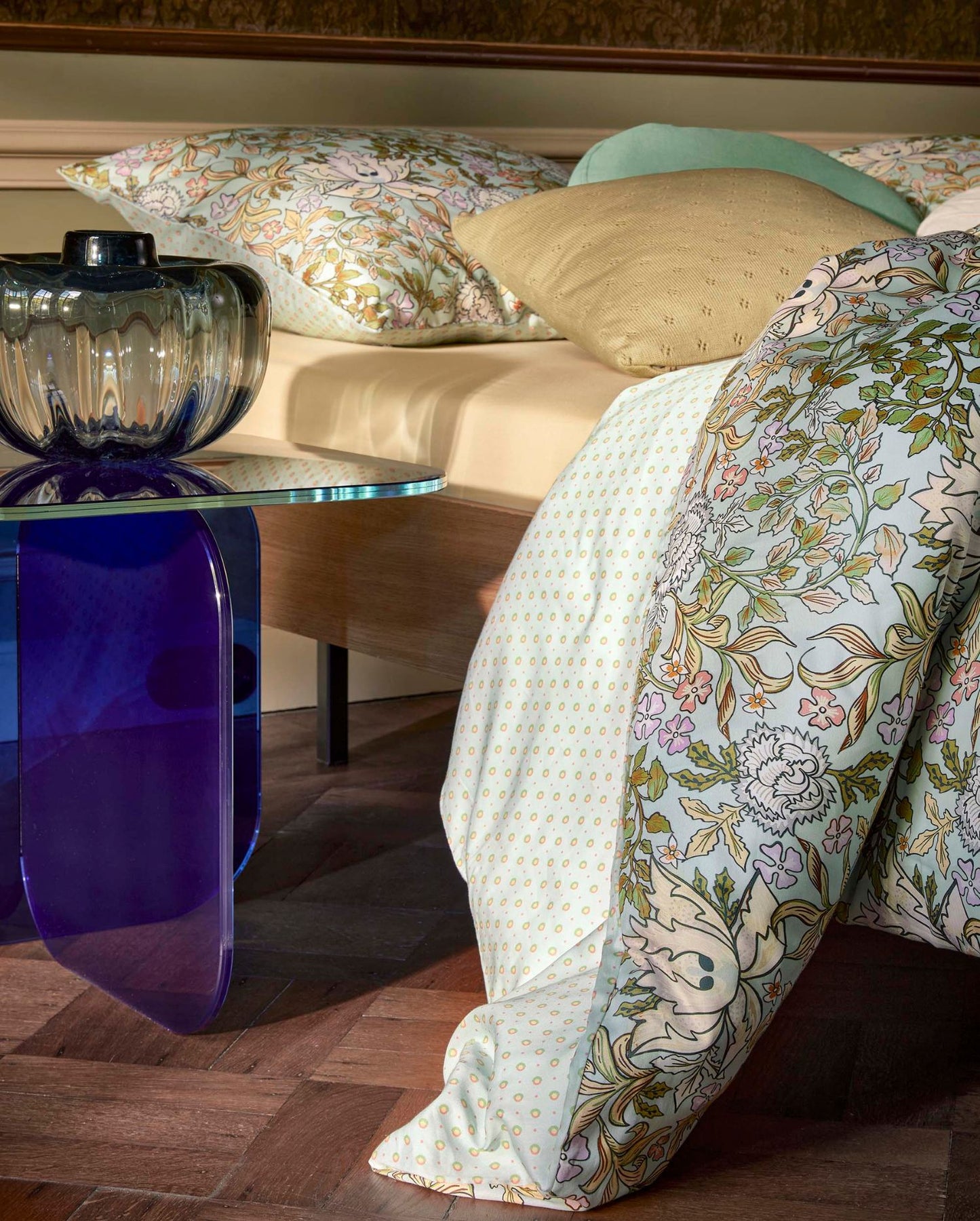 Satin Bettwäsche | ESSENZA | Ophelia Hazy Blue