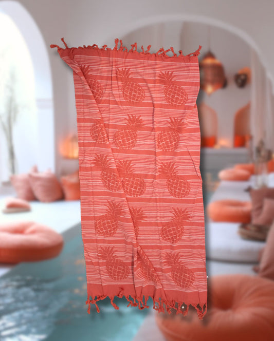 Strandtuch | p.k. | Ananas Rot | 90x180cm