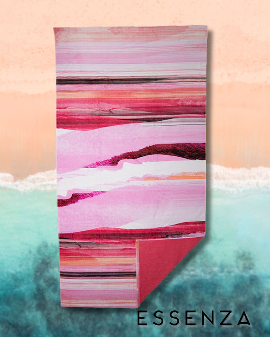 Beach towel ESSENZA Mooa Pink, 100x180, 100% organic cotton 