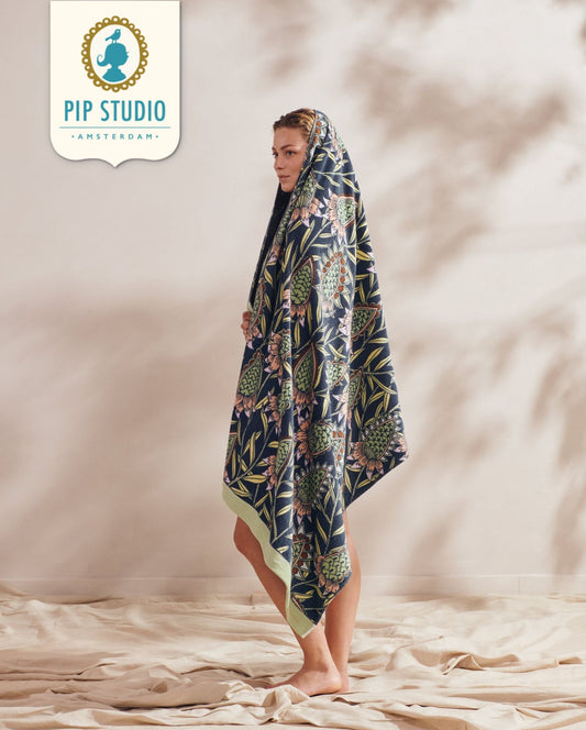 Beach towel ESSENZA Fela Sloe Blue, 100x180, 100% organic cotton 