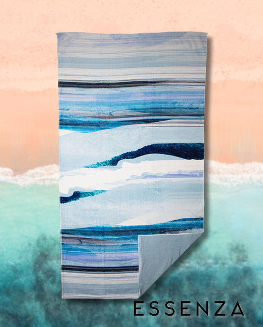 Beach towel ESSENZA Mooa Blue, 100x180, 100% organic cotton 