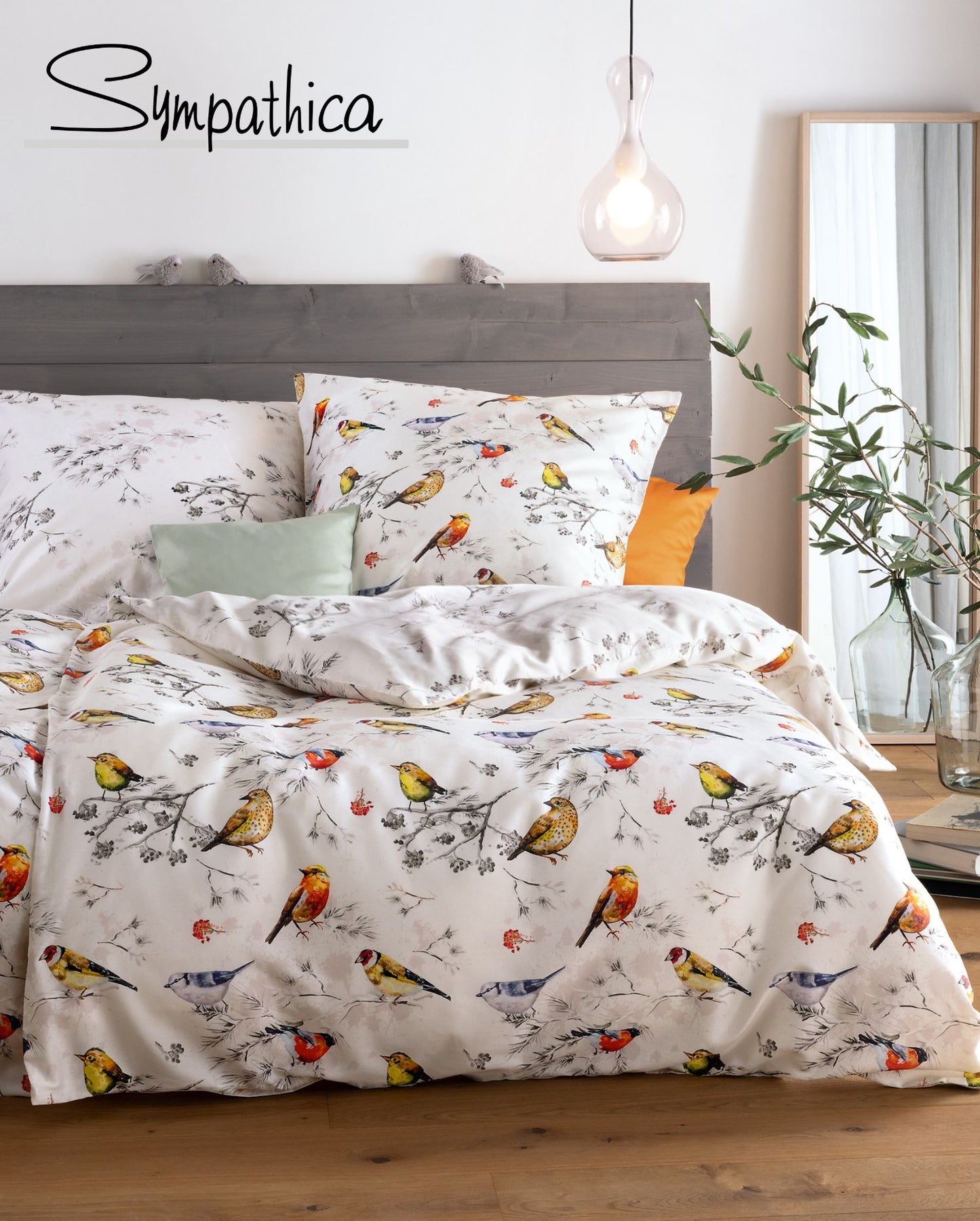 Mako-Satin Bettwäsche | Sympathica | Vögelchen