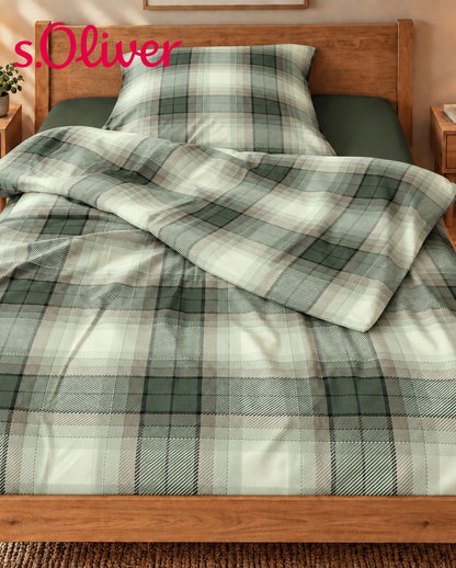 Mako satin bed linen s.Oliver Green