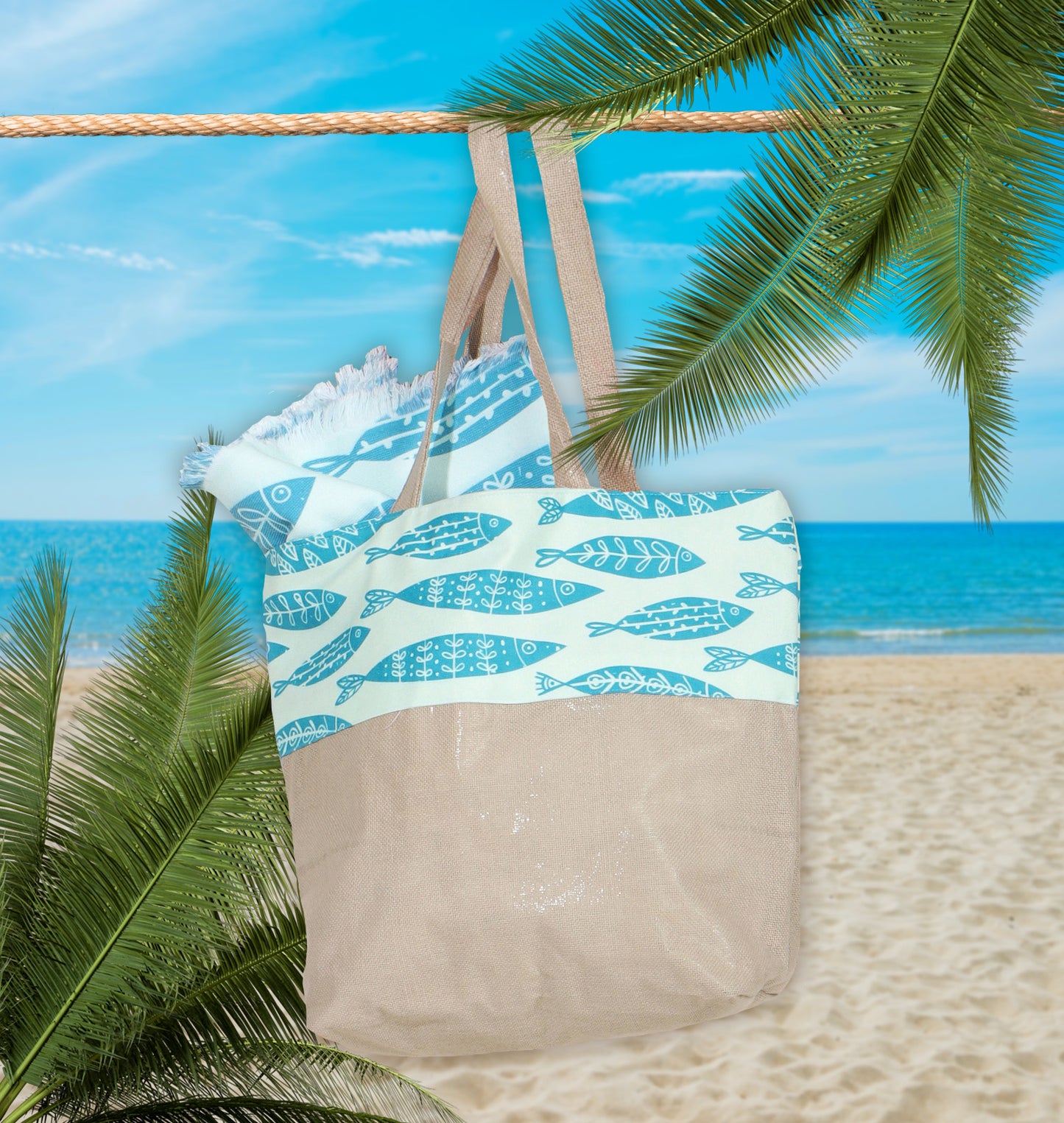 Beach Bag NATURAWALK Fish Parma