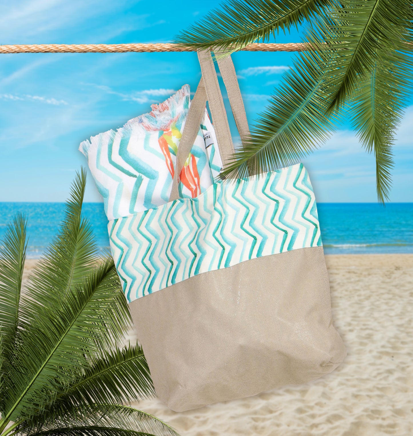 NATURAWALK Strandtasche Wellen "Salerno"