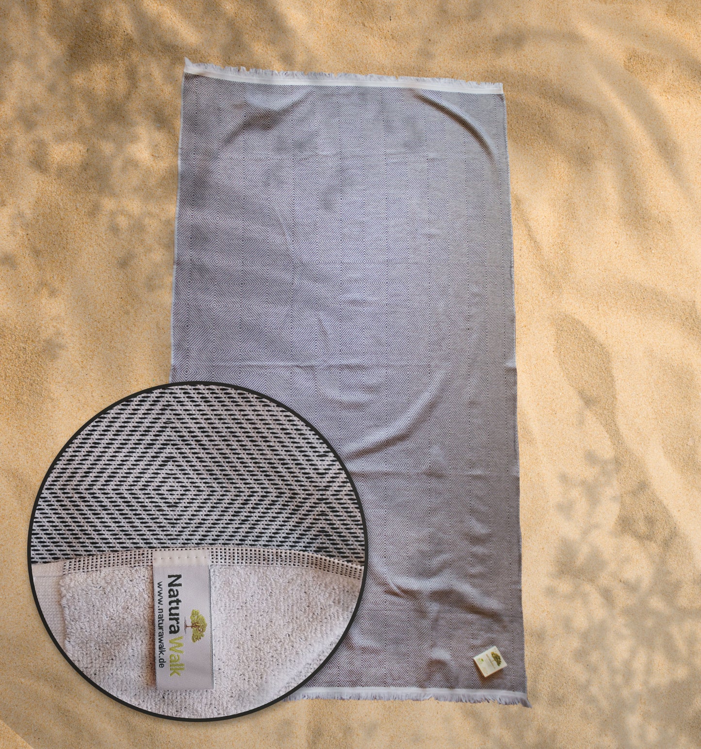 Beach towel NATURAWALK Berlin, 96x180, terry cloth, 100% organic cotton