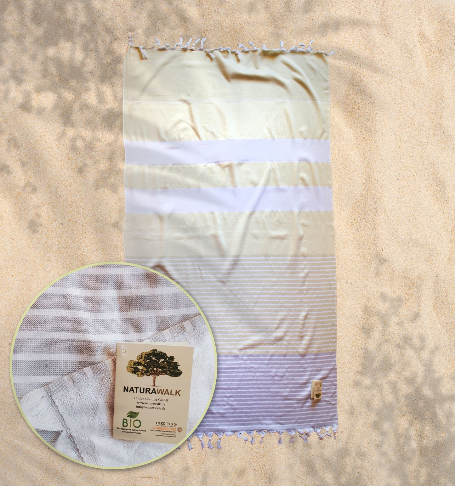 Beach towel NATURAWALK Sidney, 96x180, terry cloth, 100% organic cotton