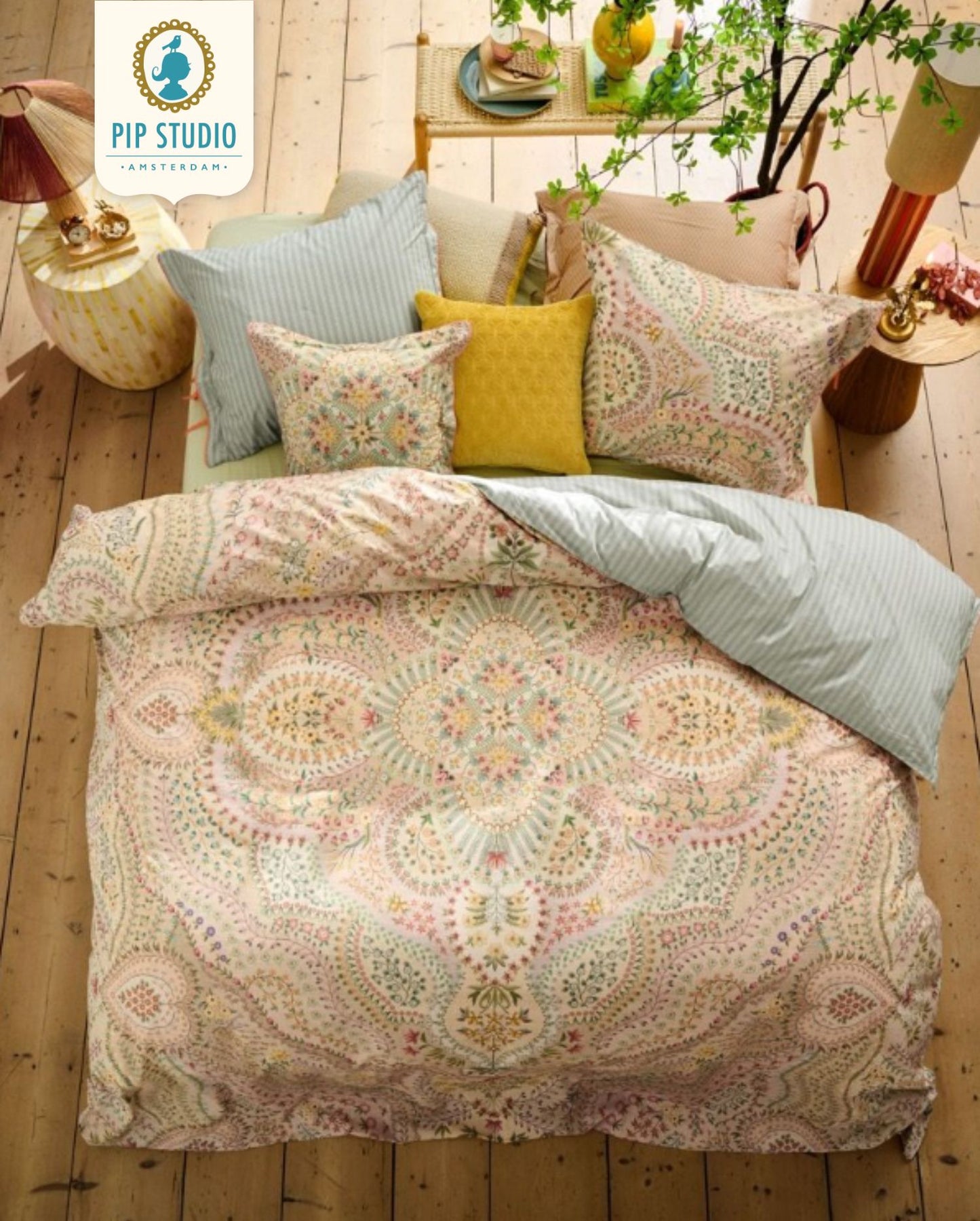 Percale bed linen PIP STUDIO Okinawa Green