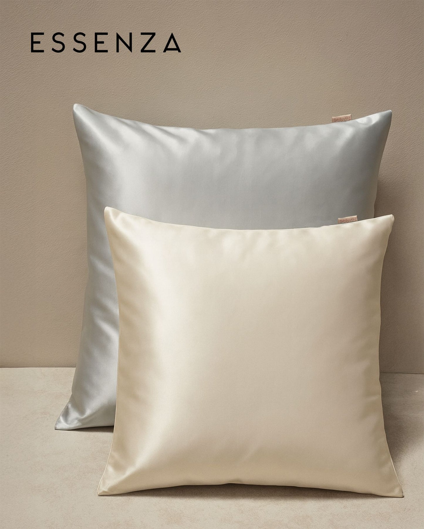 Seiden-Kissenbezug | ESSENZA | Alice | 80x80cm in Ivory oder Cloud Grey