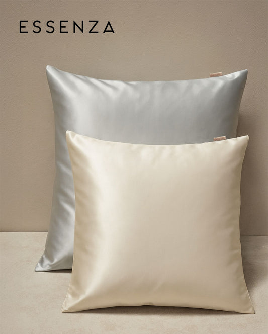 Seiden-Kissenbezug | ESSENZA | Alice | 80x80cm in Ivory oder Cloud Grey
