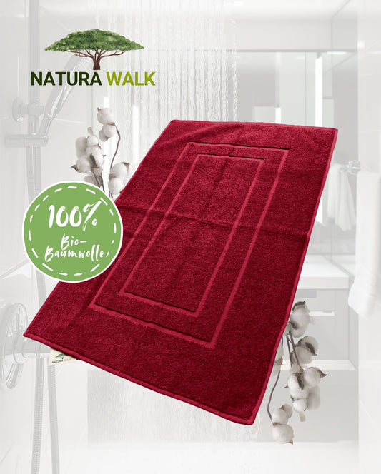Badematte | NATURAWALK | Bordeaux | 50x80cm | Bio-Baumwolle