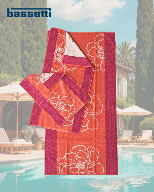 Handtuch | bassetti | Hanami | 41 Rot Orange | verschiedene Größen