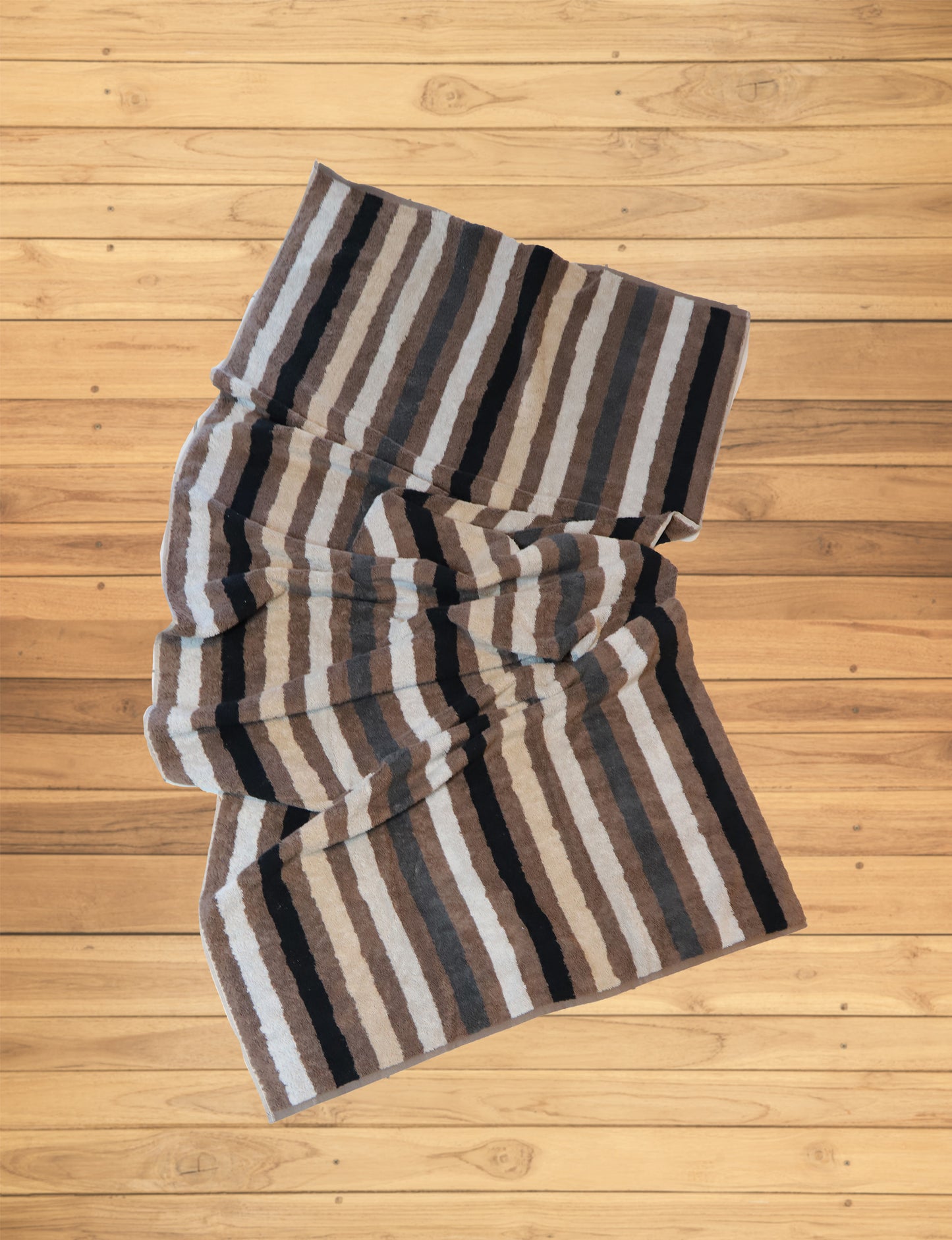 Saunatuch | Cawö | Braun gestreift | 70x200cm