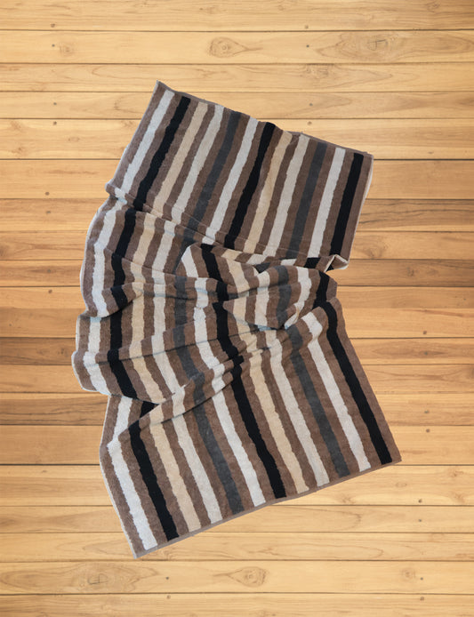 Saunatuch | Cawö | Braun gestreift | 70x200cm