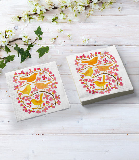 Papierservietten | ppd | Cherry Blossoms and Birds 18 | 33x33cm | 20 Stk.