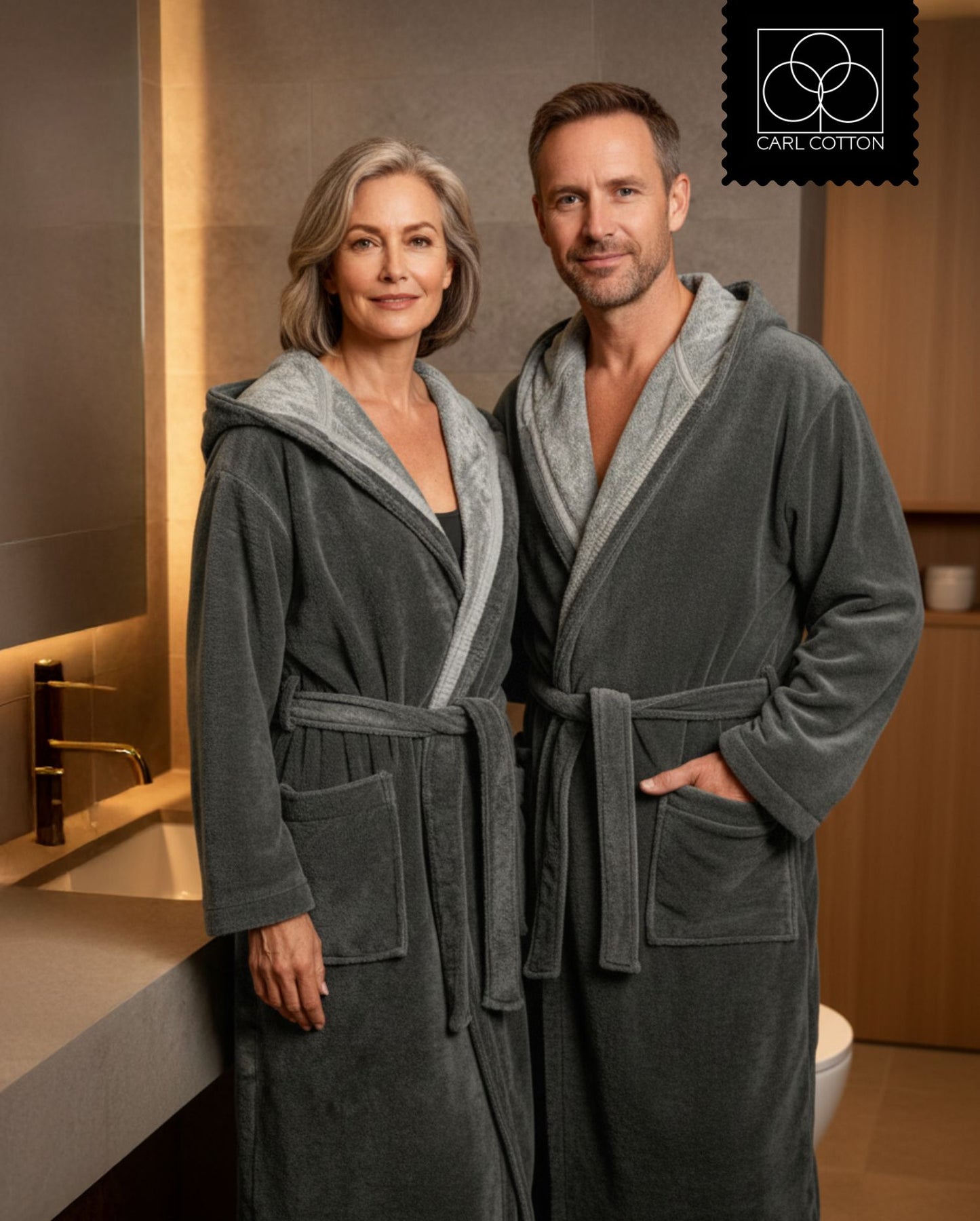 Bademantel | CARL COTTON | Cosyline | Rauchgrau