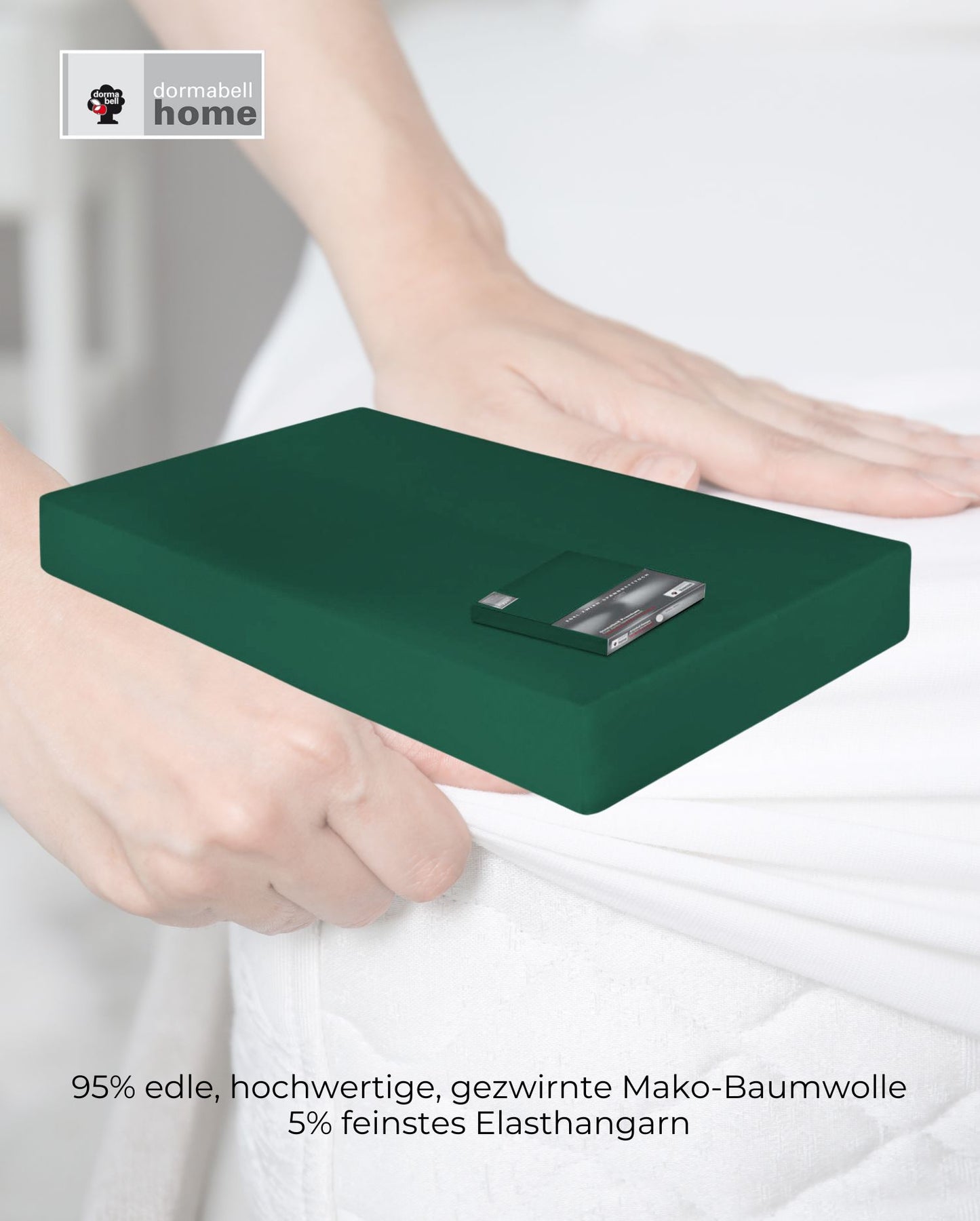 Spannbetttuch | dormabell Premium | Edelzwirn | tannengrün 579 | 95% Baumwolle & 5% Elasthan