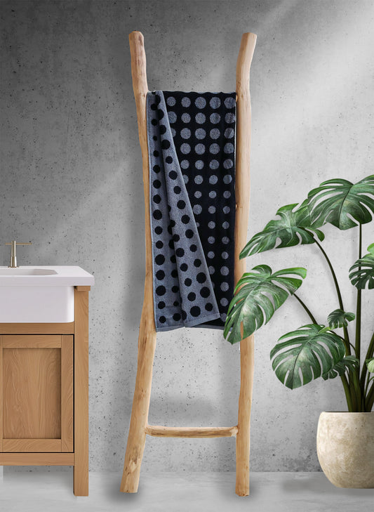 Handtuch | Egeria | Dot | Schwarz-Grau