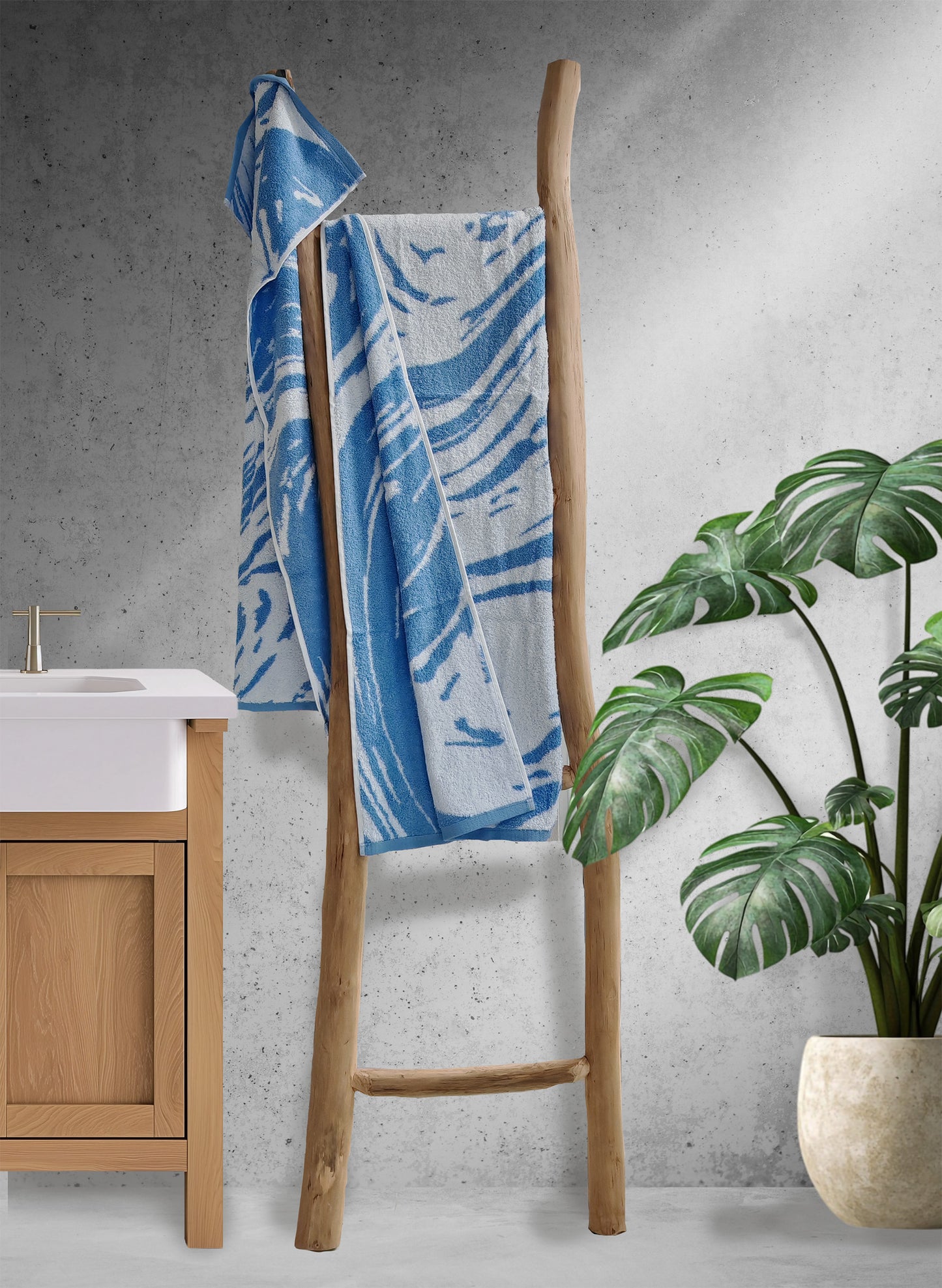 Handtuch | Egeria | Marble | Alaska-Blue