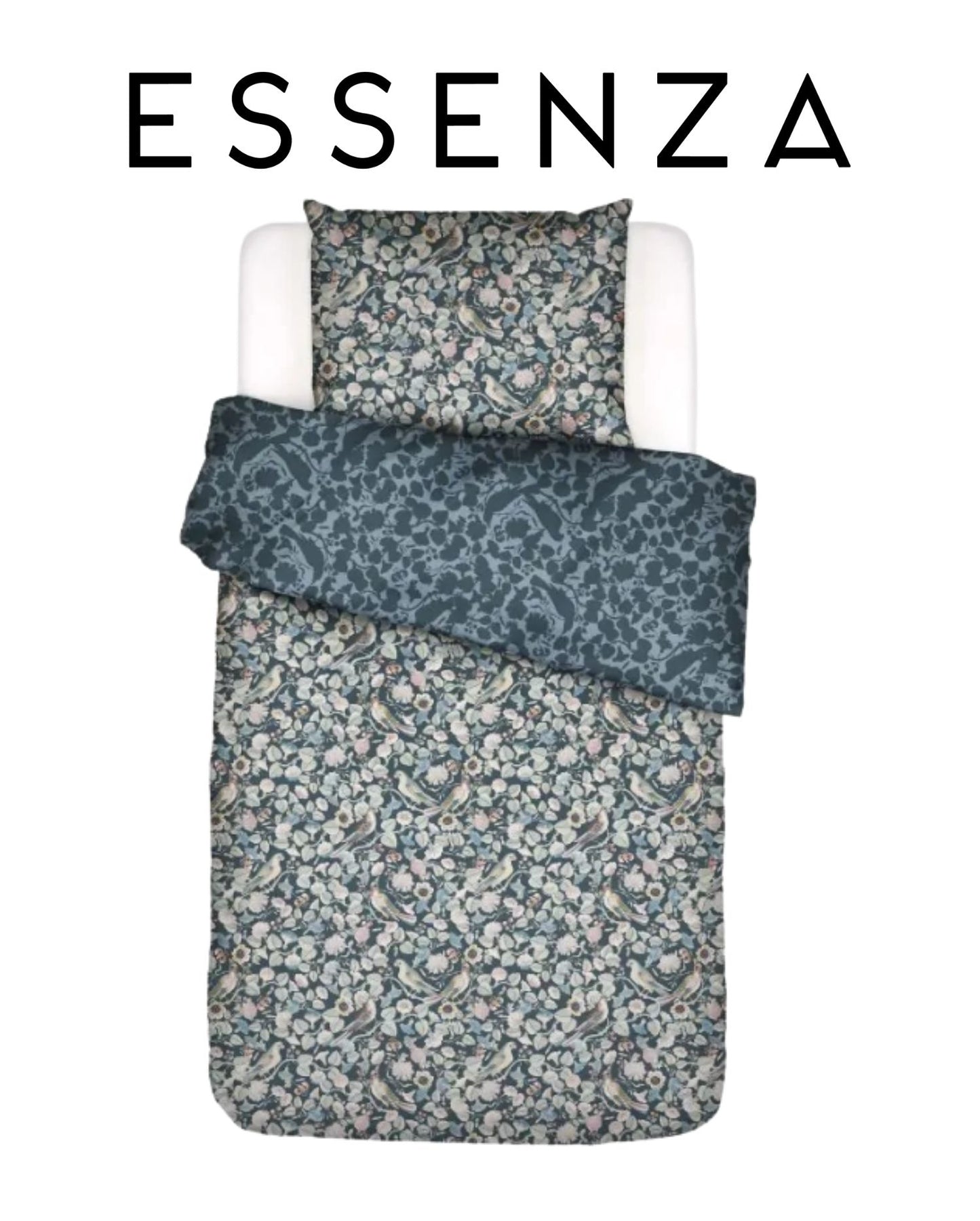 Bio-Baumwollsatin Bettwäsche | ESSENZA | Aleste | Slate Grey