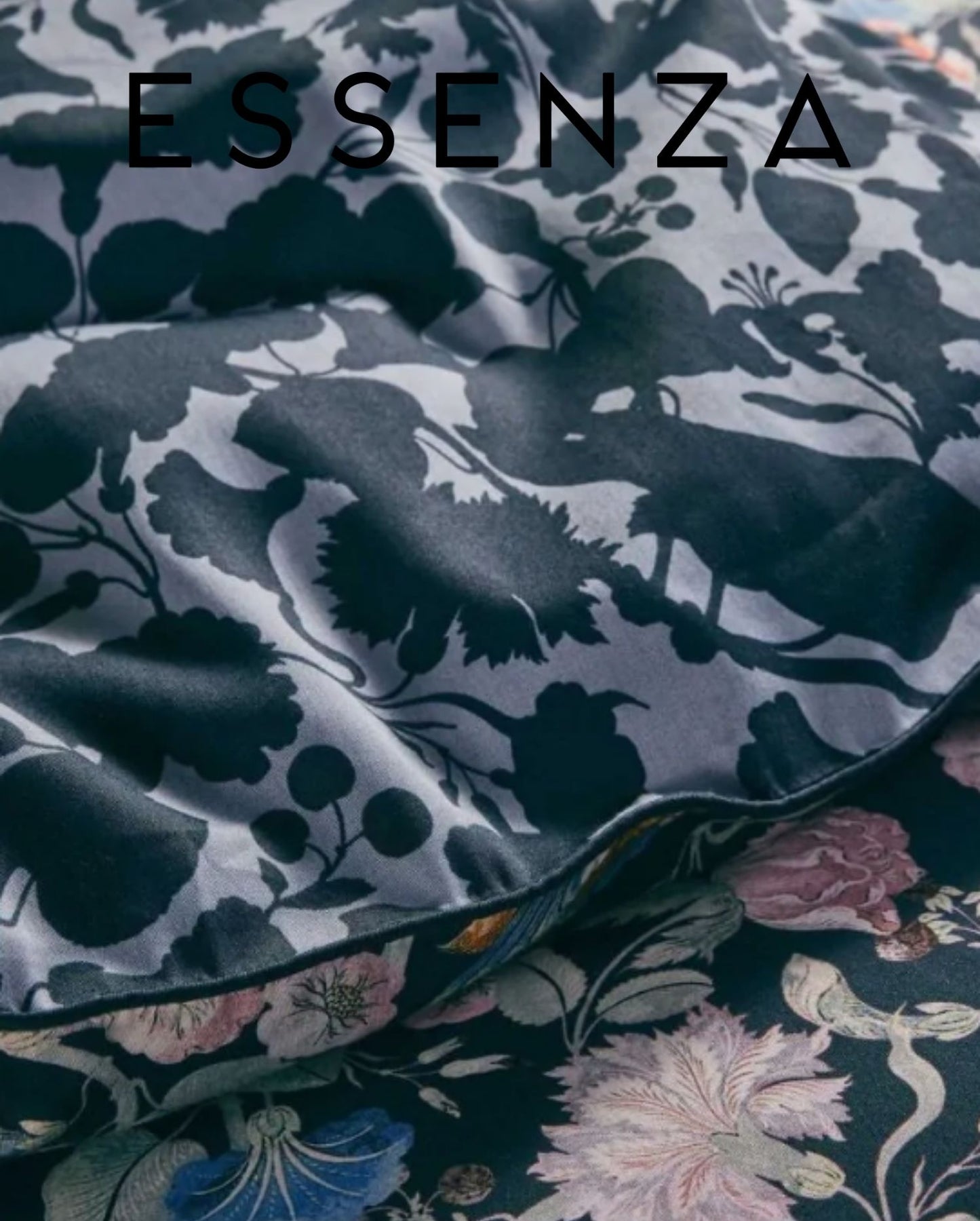Bio-Baumwollsatin Bettwäsche | ESSENZA | Aleste | Slate Grey