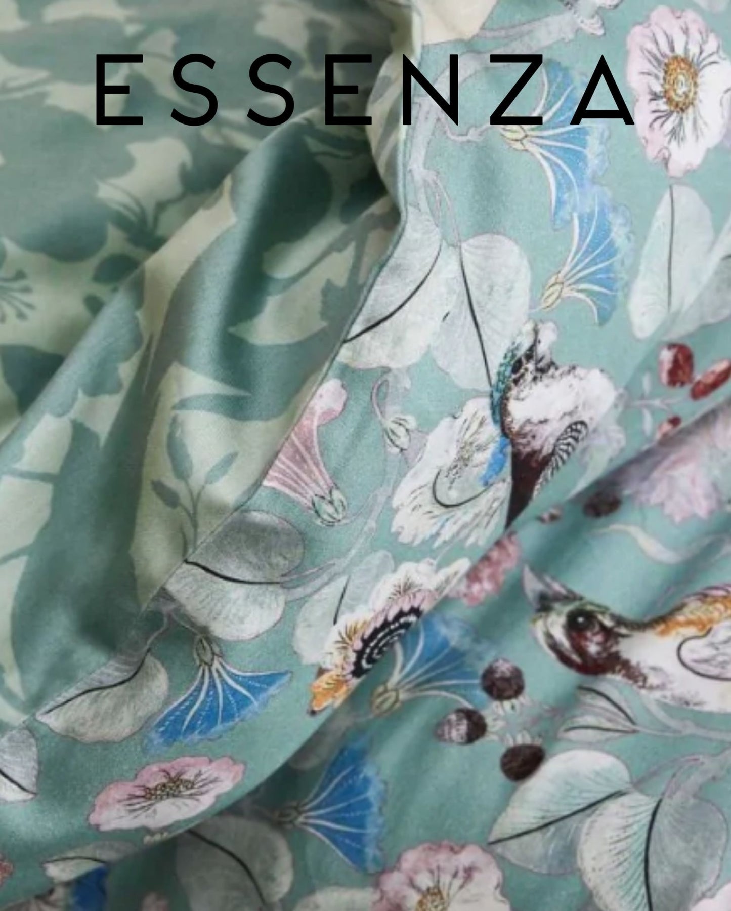 Bio-Baumwollsatin Bettwäsche | ESSENZA | Aleste | Surf Green