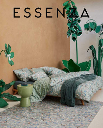 Bio-Baumwollsatin Bettwäsche | ESSENZA | Aleste | Surf Green