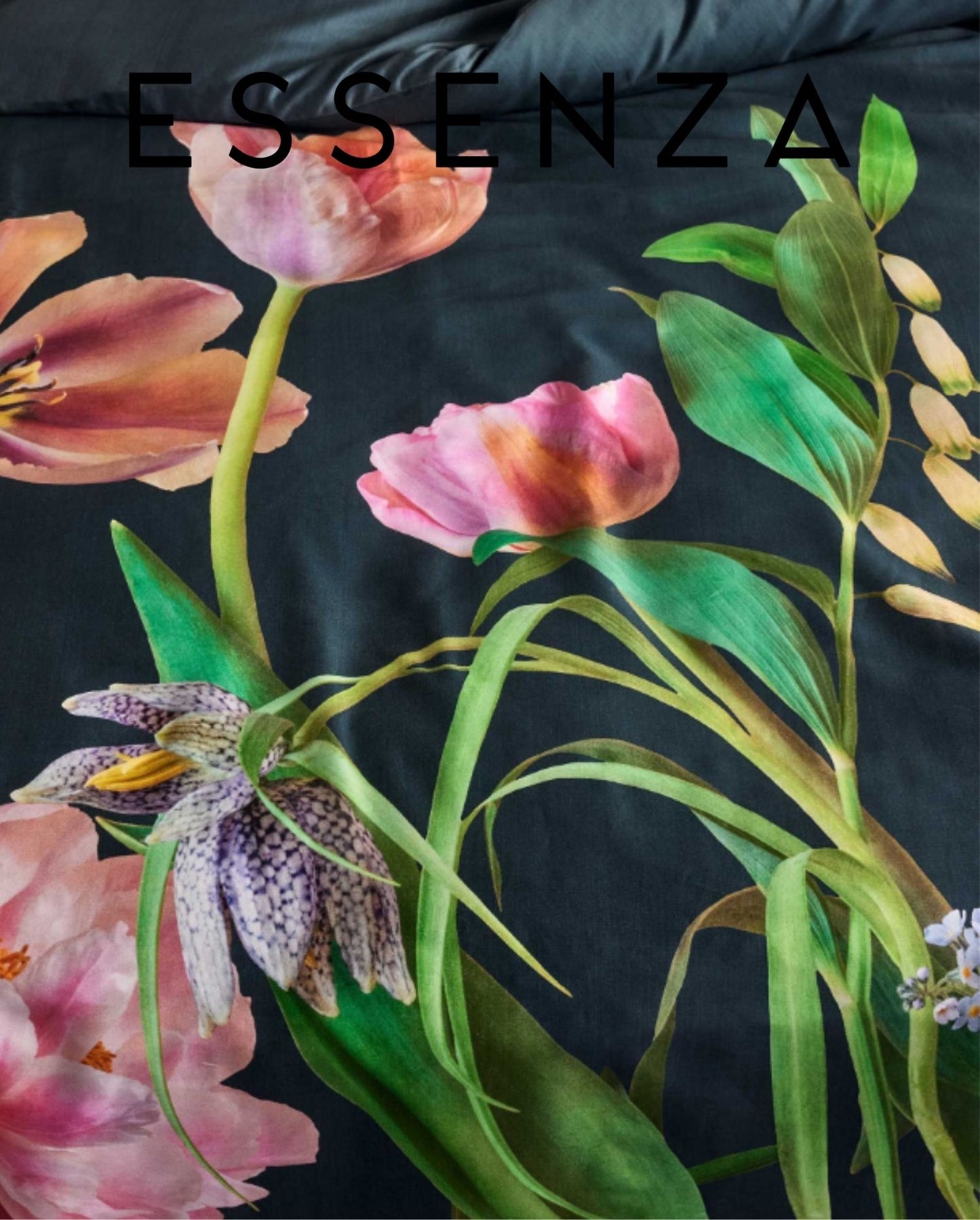 Bio-Baumwollsatin Bettwäsche | ESSENZA | Eloise | Slate Grey