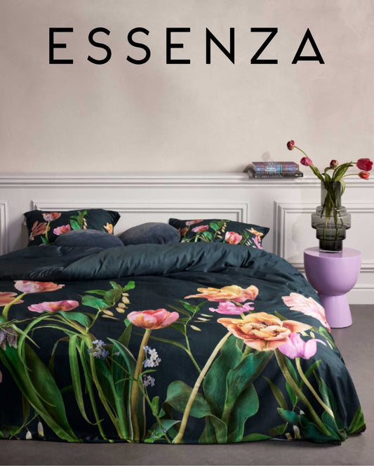 Bio-Baumwollsatin Bettwäsche | ESSENZA | Eloise | Slate Grey