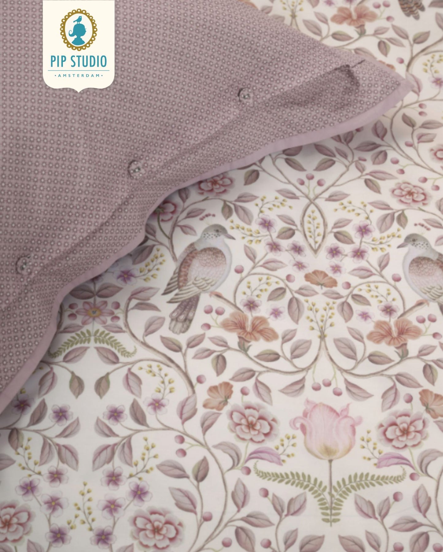 Perkal Bettwäsche | PIP STUDIO | Garden Dove | Off-White