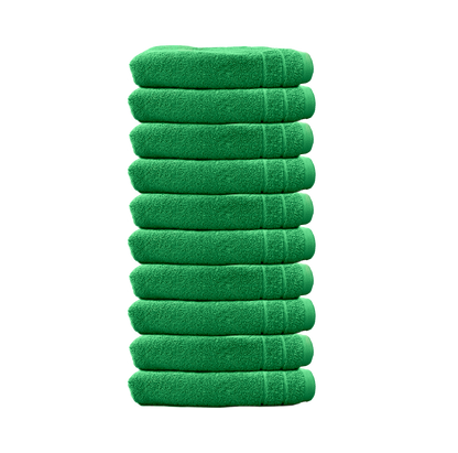 Ein Set aus zehn Seiftuechern von CARL COTTON aus 100 Prozent Baumwolle. Farbe Gruen. Modell Trend Gruen.