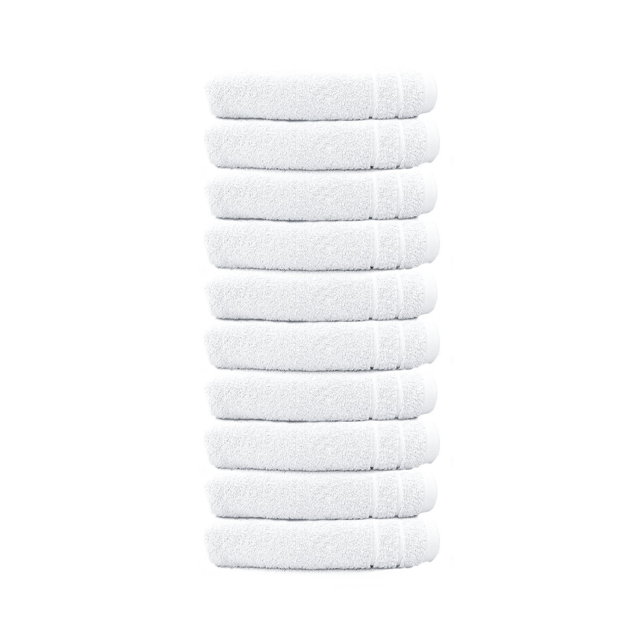 Ein Set aus zehn Seiftuechern von CARL COTTON aus 100 Prozent Baumwolle. Farbe Weiss. Modell Trend Weiss.