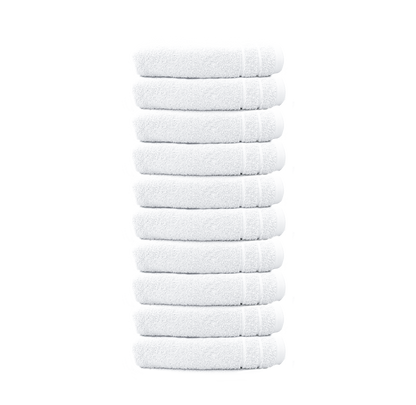 Ein Set aus zehn Seiftuechern von CARL COTTON aus 100 Prozent Baumwolle. Farbe Weiss. Modell Trend Weiss.